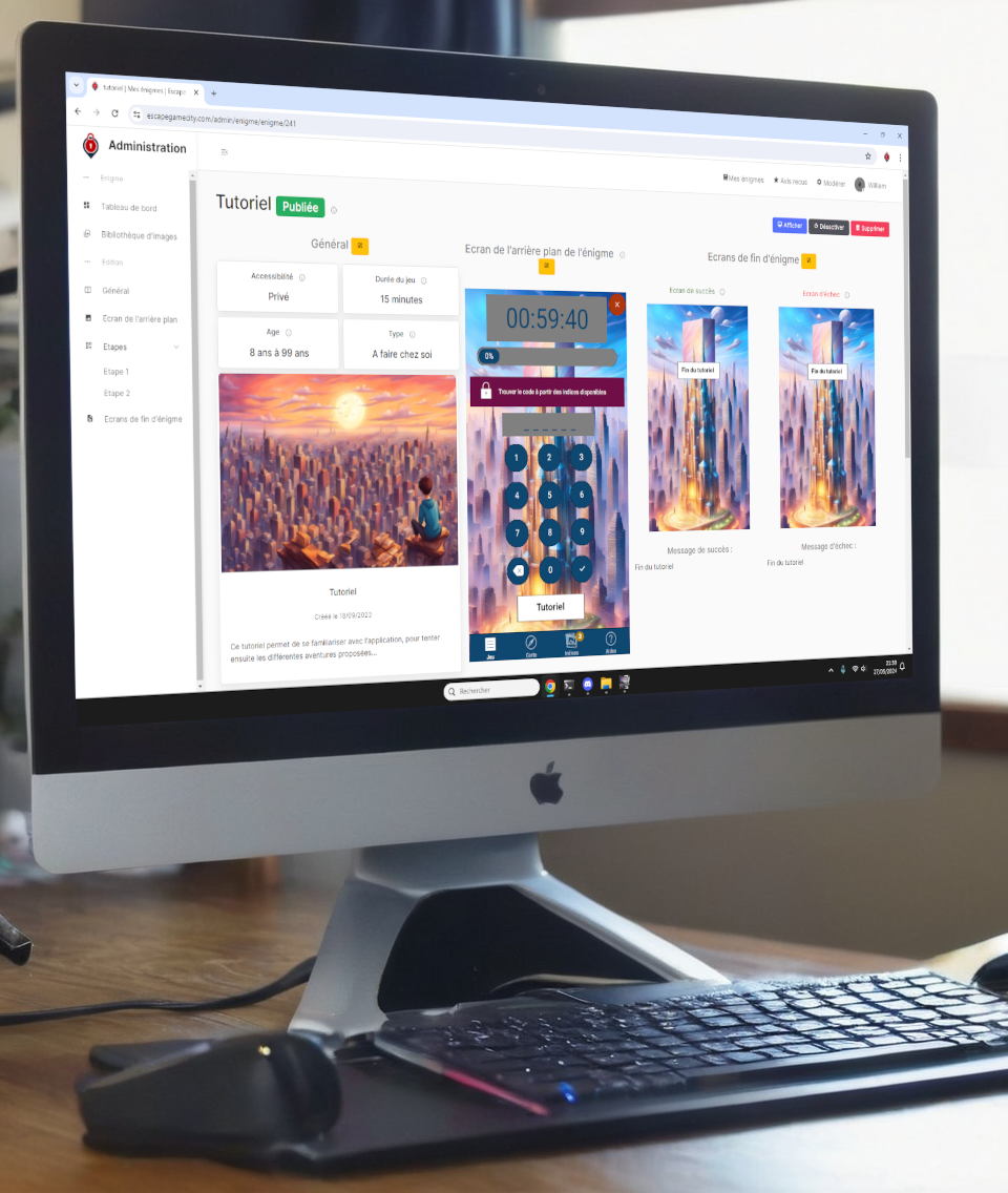 Interface de création